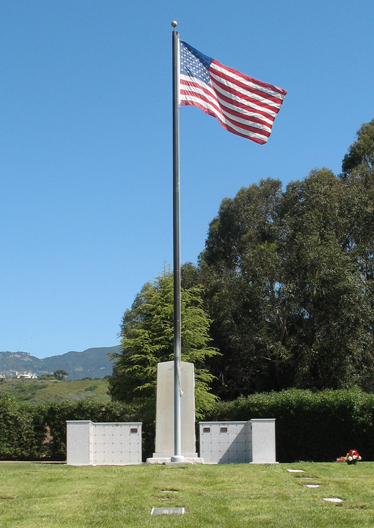 Photo of the Flag and Veterans Niches at the Goleta Cemetery District